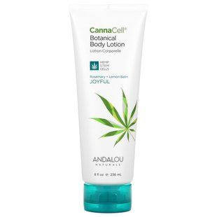 Andalou Naturals, CannaCell, рослинний лосьйон для тіла, радість, розмарин + лимонний бальзам, 8 рідких унцій (236 мл)