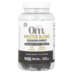 Om Mushrooms, Master Blend, Mushroom Gummies, Mixed Berry, 56 Vegan Gummies купить в Киеве и Украине