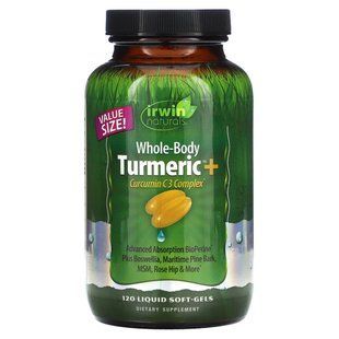Irwin Naturals, комплекс із куркумою та куркуміном C3 для всього організму, 120 капсул із рідиною