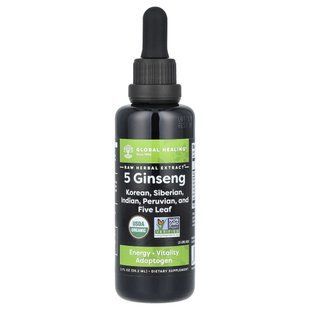 Global Healing, Raw Herbal Extract, 5 Ginseng, 2 fl oz (59.2 ml) купить в Киеве и Украине