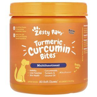 Добавка для собак, со вкусом бекона, Zesty Paws, 90 мягких жевательных таблеток купить в Киеве и Украине