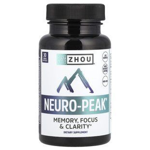 Улучшение памяти и работы мозга, Neuro-Peak, Zhou Nutrition, 30 капсул купить в Киеве и Украине
