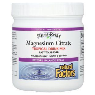 Natural Factors, Цитрат магния, смесь для приготовления напитка со вкусом тропических фруктов, 250 г (8,8 унции) купить в Киеве и Украине