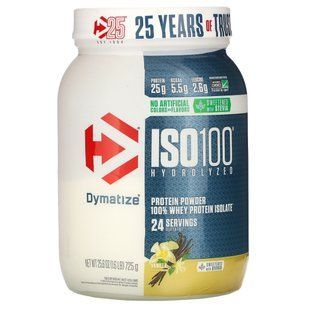 ISO100 hydrolyzed, natural vanilla, Dymatize Nutrition, 725 g