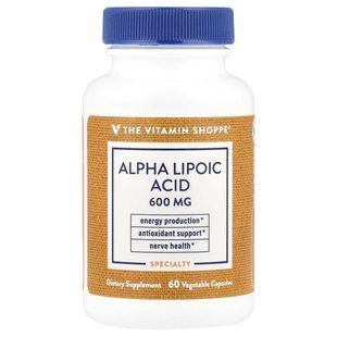 The Vitamin Shoppe, Alpha Lipoic Acid, 600 mg, 60 Vegetable Capsules купить в Киеве и Украине