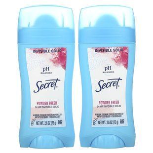 Дезодоранты со сбалансированным pH Secret (pH Balanced Deodorant Invisible Solid, Powder Fresh Twin Pack) 73 г каждый купить в Киеве и Украине