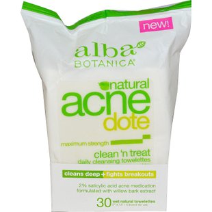 Очищающие влажные салфетки Alba Botanica (Acne Dote) 30 салфеток купить в Киеве и Украине