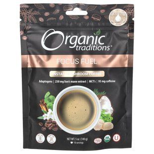 Розчинна кофе с грибами Organic Traditions (Focus Fuel) 140 г купить в Киеве и Украине