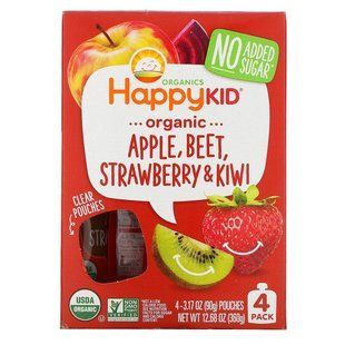 Childrens pure&eacute; of apples, beets, strawberries, kiwis