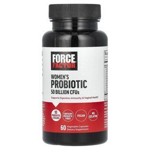 Force Factor, Women's Probiotic, 50 Billion CFUs, 60 Vegetable Capsules (25 Billion CFUs per Capsule) купить в Киеве и Украине