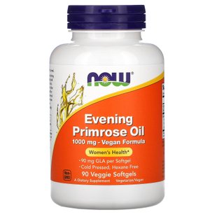 Масло энотеры вечерней примулы Now Foods (Evening Primrose Oil) 1000 мг 90 капсул купить в Киеве и Украине