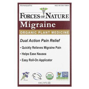 Migraine Remedy, with Ball Applicator, Forces of Nature, 4 ml