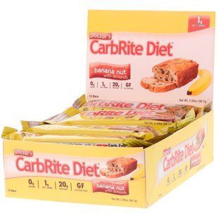 Дієтичні батончики шоколад банан горіх Universal Nutrition (CarbRite Diet Bars) 12 шт. по 56.7 г