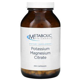 Metabolism Support, Potassium and Magnesium Citrate, 250 Capsules
