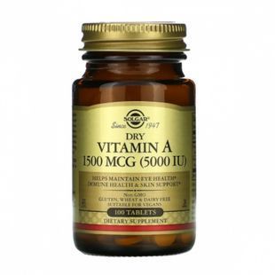 (DAMAGED!!!) Vitamin A Solgar (Dry Vitamin A) 5000 IU 100 tablets