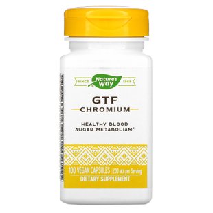 Хром полиникотинат Nature's Way (GTF Chromium) 200 мкг 100 капсул купить в Киеве и Украине