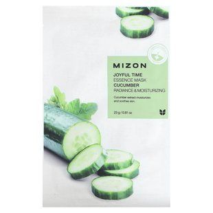 Mizon, Joyful Time Essence Beauty Mask, Cucumber, 1 Sheet Mask, 0.81 oz (23 g) купить в Киеве и Украине