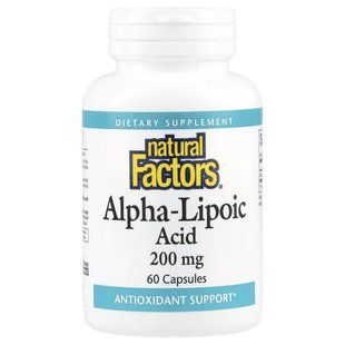 Natural Factors, Альфа-липоевая кислота, 200 мг, 60 капсул купить в Киеве и Украине