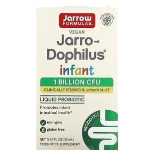 Пробіотики, рідкі краплі, для немовлят, Promotes Infant Intestinal Health, Jarrow Formulas, 15 мл (0,51 рідких унції)