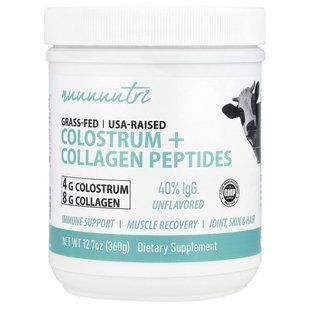 Nature's Fusions, Nutri, Colostrum + Collagen Peptides, Unflavored, 12.7 oz (360 g) купить в Киеве и Украине