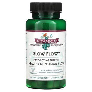 Slow Flow, препарат для приема во время менструального цикла, Vitanica, 60 капсул купить в Киеве и Украине