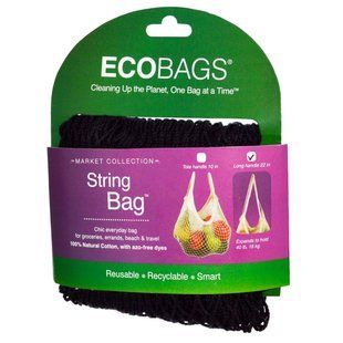 Сумка-авоська с довгою ручкою ECOBAGS (Market Collection String Bag Long Handle) 22 дюйми 1 сумка черная купить в Киеве и Украине