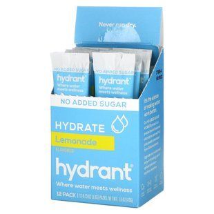 Hydrant, Drink Mix with Electrolyte, lemonade, 12 packs, 0.13 ounces (3.6 g) each.