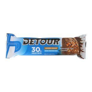 Батончики з сироваткового білка Detour (Whey Protein Bar) 12 батончиків зі смаком шоколаду і карамелі