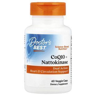 Коензим Q10 с натокиназою Doctor's Best (CoQ10 + Nattokinase) 60 растительных капсул купить в Киеве и Украине