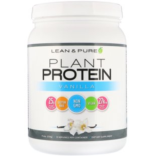 Растительный белок, ваниль, Plant Protein, Vanilla, Lean & Pure, 534 г купить в Киеве и Украине