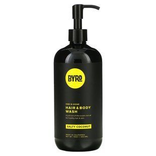 Byrd Hairdo Products, One-N-Done, гель для душа и волос, с соленым кокосом, 443,6 мл (15 унций) купить в Киеве и Украине
