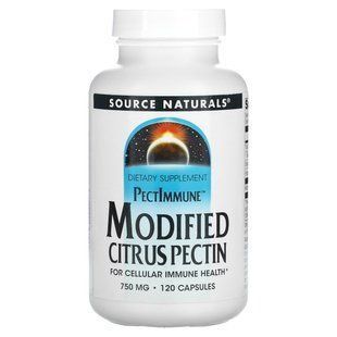 Модифицированный цитрусовый пектин, Modified Citrus Pectin PectImmune, Source Naturals, 750 мг, 120 капсул купить в Киеве и Украине
