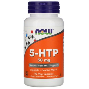 Гидрокситриптофан Now Foods (5-HTP) 50 мг 90 капсул купить в Киеве и Украине