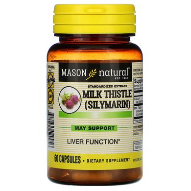 Розторопша силимарин стандартизований екстракт Mason Natural (Milk Thistle) 60 капсул