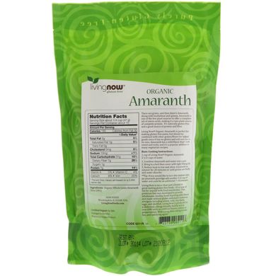 Зерно амаранта цельное органик Now Foods (Amaranth Whole Grain) 454 г купить в Киеве и Украине