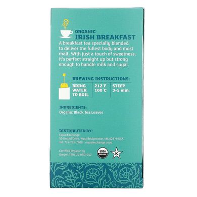 Equal Exchange, Органічний ірландський сніданок, чорний чай, 20 чайних пакетиків, 1,41 унція (40 г)