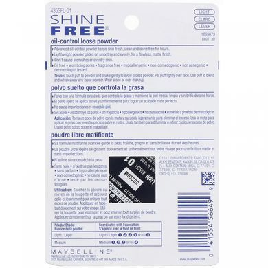 Рассыпчатая пудра, легкая, Shine Free, Oil-Control Loose Powder, Maybelline, 0,7 унции (19,8 г) купить в Киеве и Украине