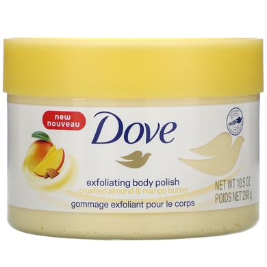 Відлущуючий лак для тіла масло подрібненого мигдалю та манго Dove (Exfoliating Body Polish Crushed Almond and Mango Butter) 298 г