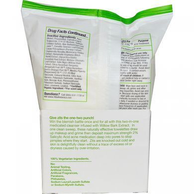 Очищаючі вологі серветки Alba Botanica (Acne Dote) 30 серветок