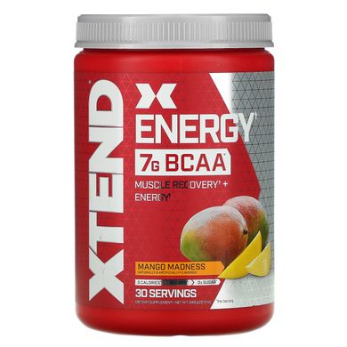 Xtend Energy, повільне вивільнення, кофеїн + амінокислоти з розгалуженим ланцюгом, нектар манго, Scivation, 12,3 унц (348 г)
