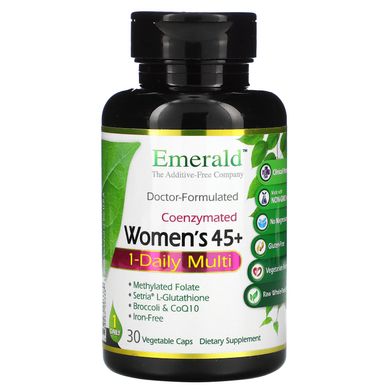 Мультивітамінний комплекс для жінок від 45 років, для прийому 1 раз в день, коферментная формула, Emerald Laboratories, 30 рослинних капсул