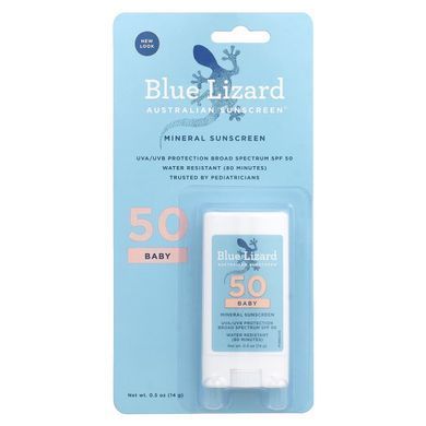 Blue Lizard Australian Sunscreen, Baby, Mineral Sunscreen Stick, SPF50+, 0.5 oz (14 g) купить в Киеве и Украине