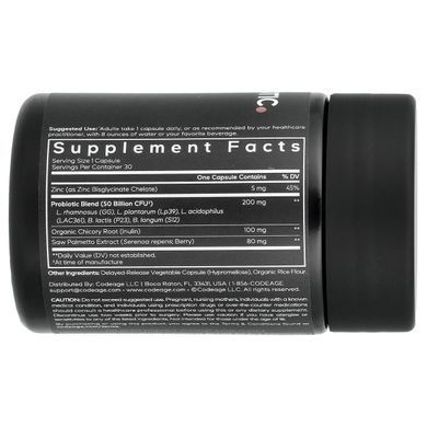 Ежедневный пробиотик для мужчин Codeage (Men's Daily Probiotic) 30 растительных капсул купить в Киеве и Украине