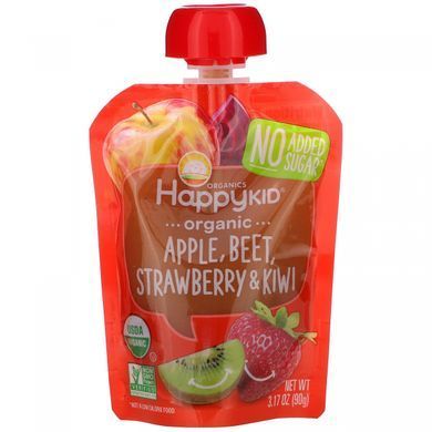 Детское пюре из яблок свеклы клубники киви Happy Family Organics (Inc. Happy Baby Twist) 4 шт. по 90 г купить в Киеве и Украине
