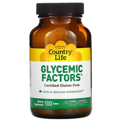 Глікемічні фактори Country Life (Glycemic Factors) 100 таблеток