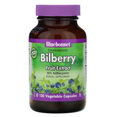 Стандартизований екстракт плодів чорниці, Bluebonnet Nutrition, 120 капсул в рослинній оболонці