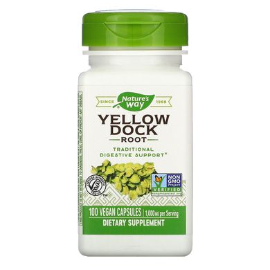 Щавель кучерявий (корінь), Yellow Dock, Nature's Way, 500 мг, 100 капсул