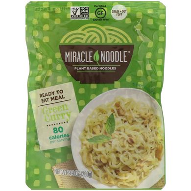 Готова їжа, зелене каррі, Ready-to-Eat Meal, Green Curry, Miracle Noodle, 280 г