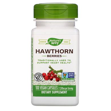 Ягоды боярышника Nature's Way (Hawthorn Berries) 1530 мг 100 капсул купить в Киеве и Украине