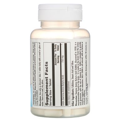 ГАМК (гама-аміномасляна кислота), GABA, KAL, 750 мг, 90 таблеток